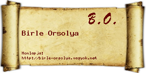 Birle Orsolya névjegykártya